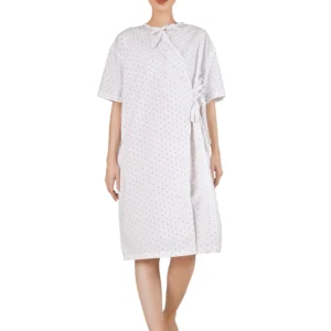 White with pink polka dots