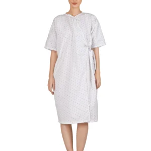 White with blue polka dots